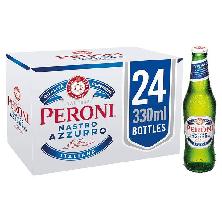Peroni Nastro Azzurro Italian Beer  12x  & 24x  330ml Bottle Pack