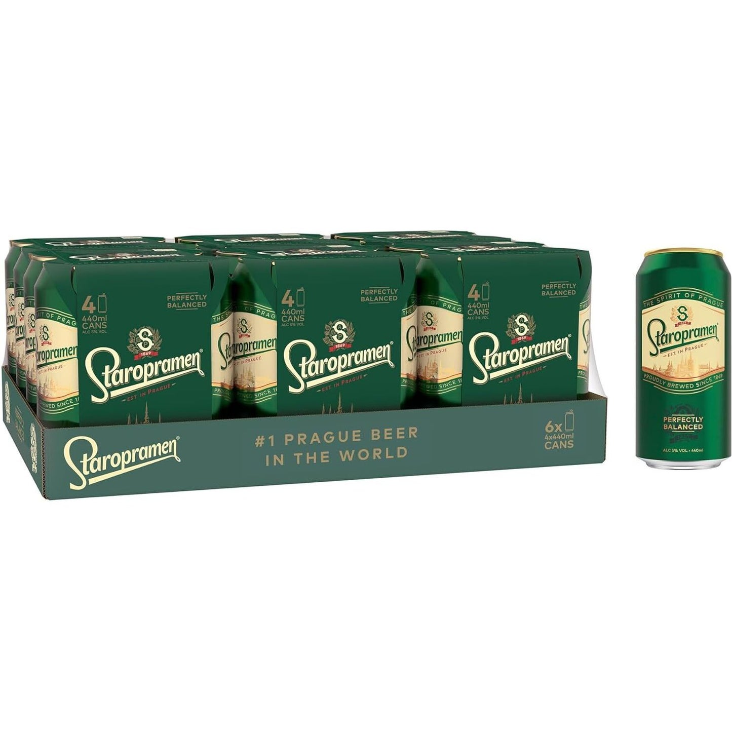 Staropramen Premium Pilsner Lager Beer 24x 440ml Cans