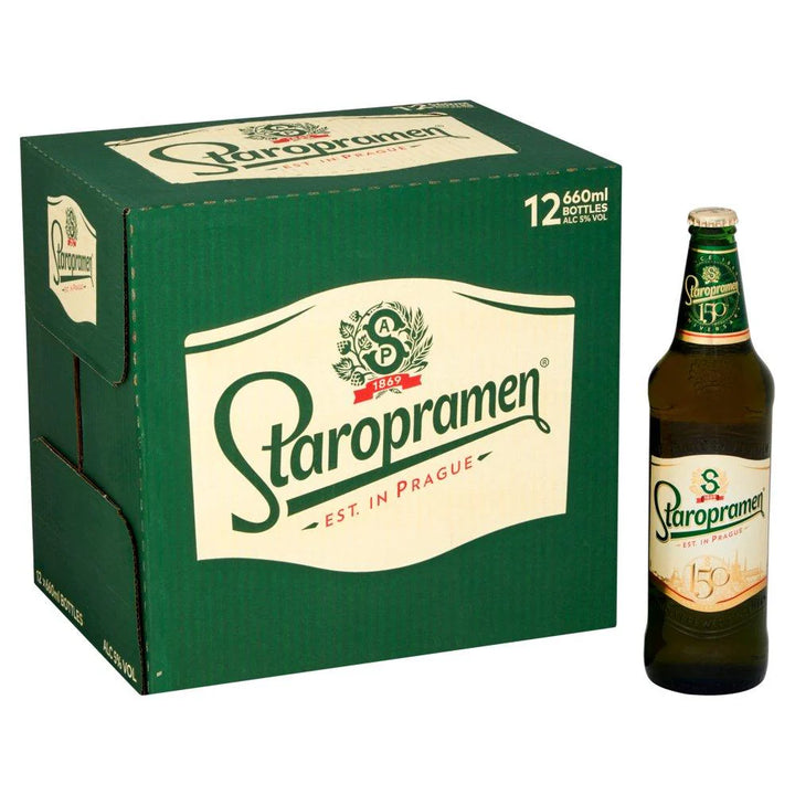 Staropramen Premium Czech Lager Beer 12x 660ml Bottle Pack
